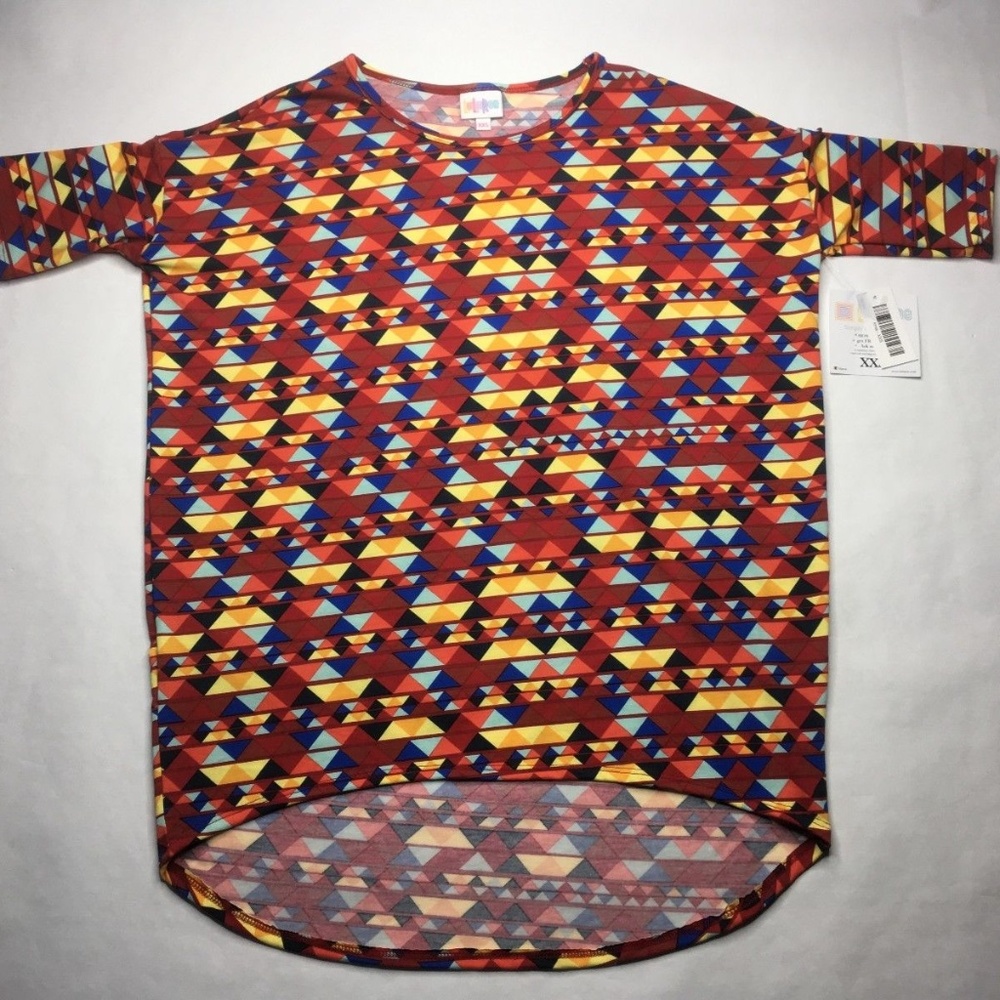 NWT Lularoe Irma Geometric Red Tunic Top‎ XXS